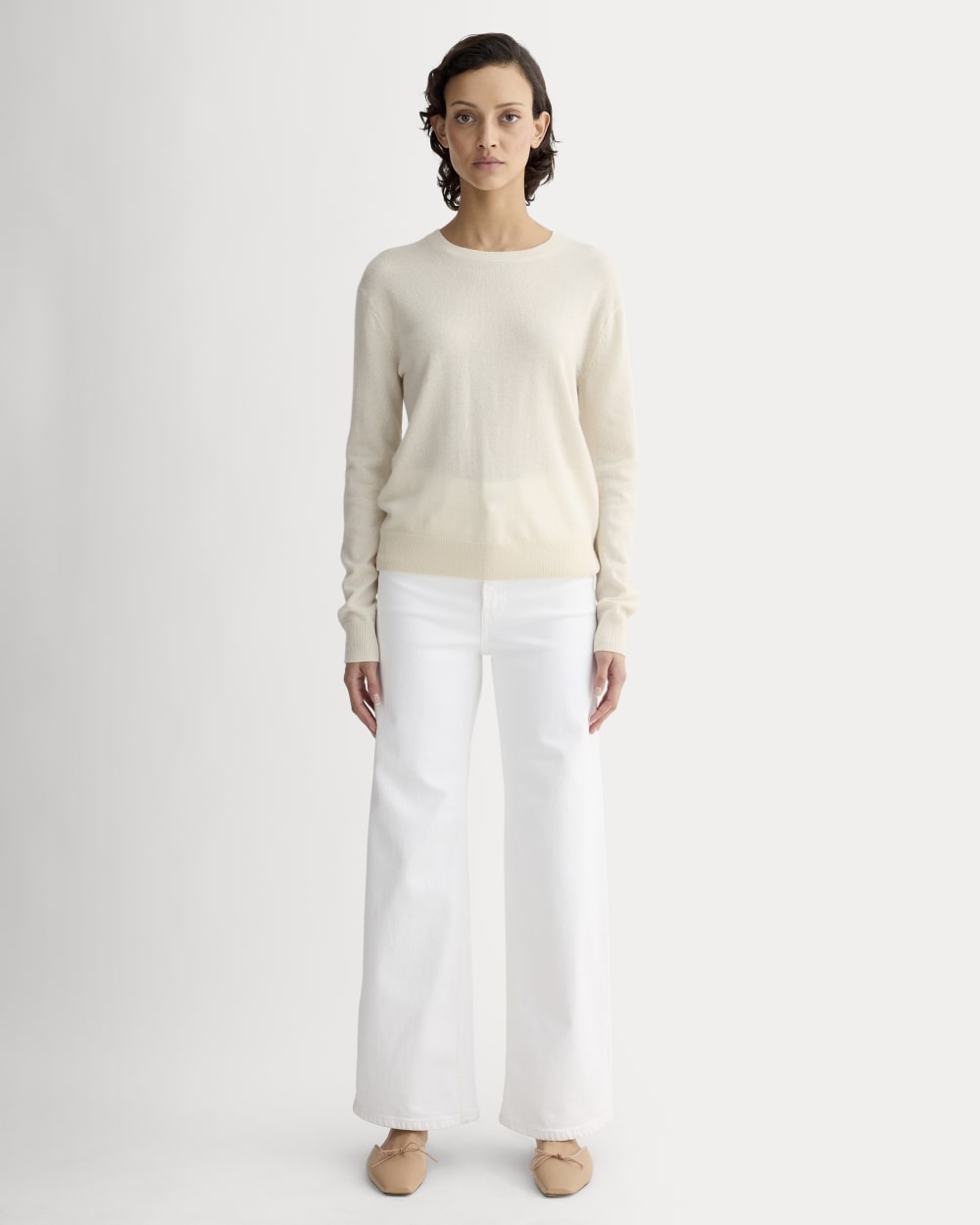 The Classic Crew in Cashmere | Bone - Image 3