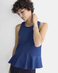 Sleeveless Peplum Top | Estate Blue