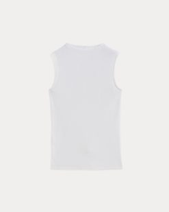 Alternative view of The Luxe Rib Funnel-Neck Tank | White
