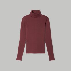 Alternative view of The Luxe Micro-Rib Turtleneck | Brandy