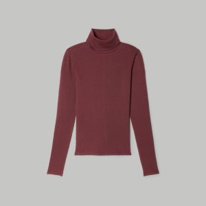 Alternative view of The Luxe Micro-Rib Turtleneck | Brandy