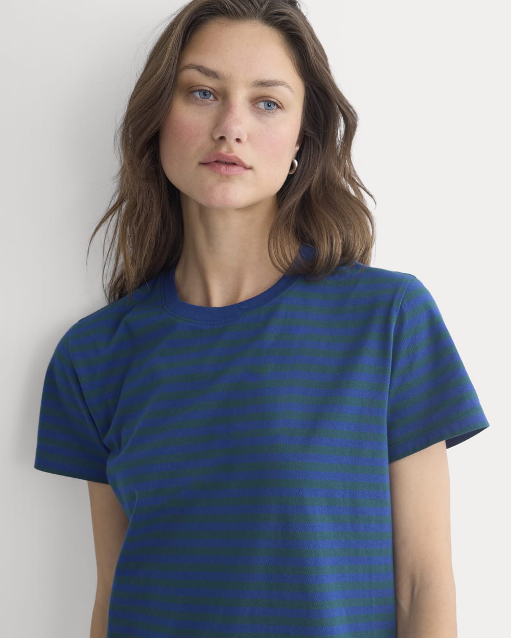 The Box-Cut Tee in Essential Cotton | Navy Peony/Dark Sea | No Pocket - Image 4