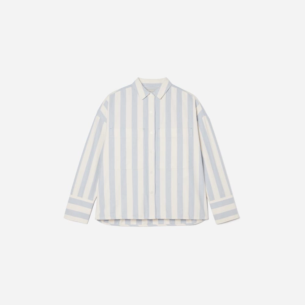The Boxy Oxford | Blue / White