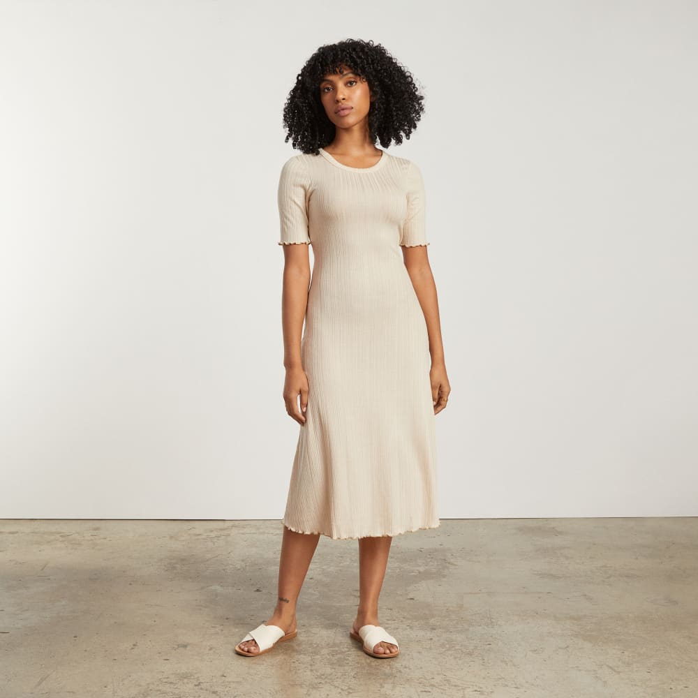 The Open Back Rib Dress | Parchment - Image 2