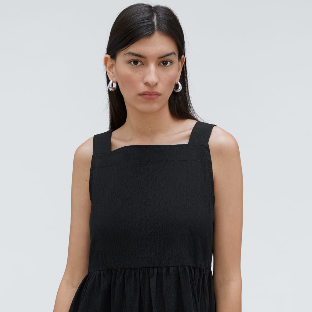The Seersucker Midi Dress | Black - Image 5