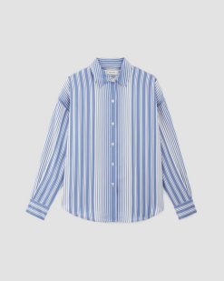 Alternative view of The Oversized Shirt in Butterlite | Granada Sky Blue / Bone