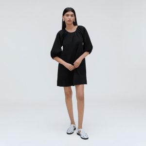 Alternative view of The Seersucker Puff Sleeve Dress | Black