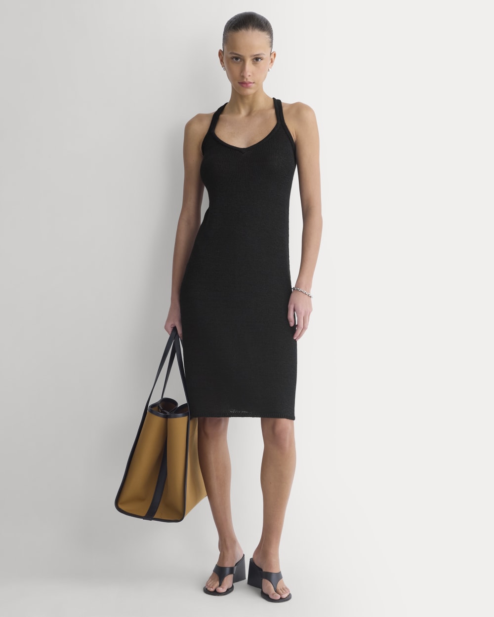 Sweater Racerback Midi Dress | Black