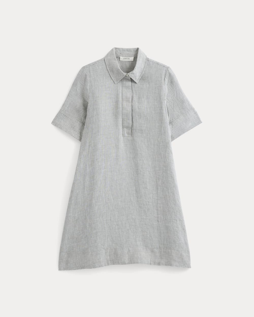 Mini Popover Shirtdress in Linen | Agave / Bone - Image 2