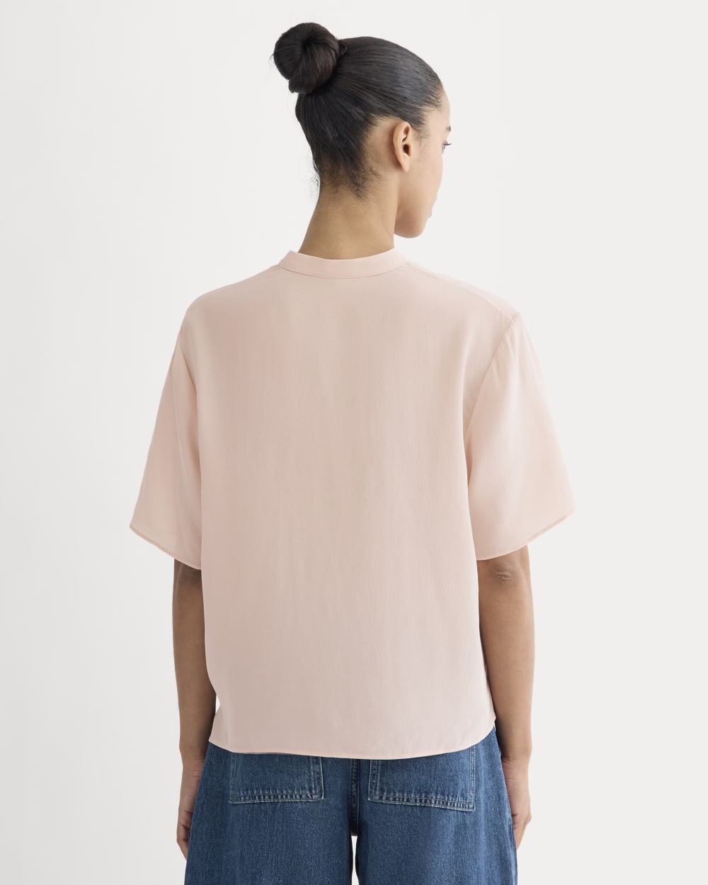 The Popover Top in Washable Silk | Soft Rose - Image 5
