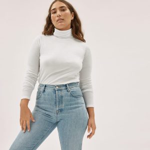 Alternative view of The Organic Cotton Turtleneck | White