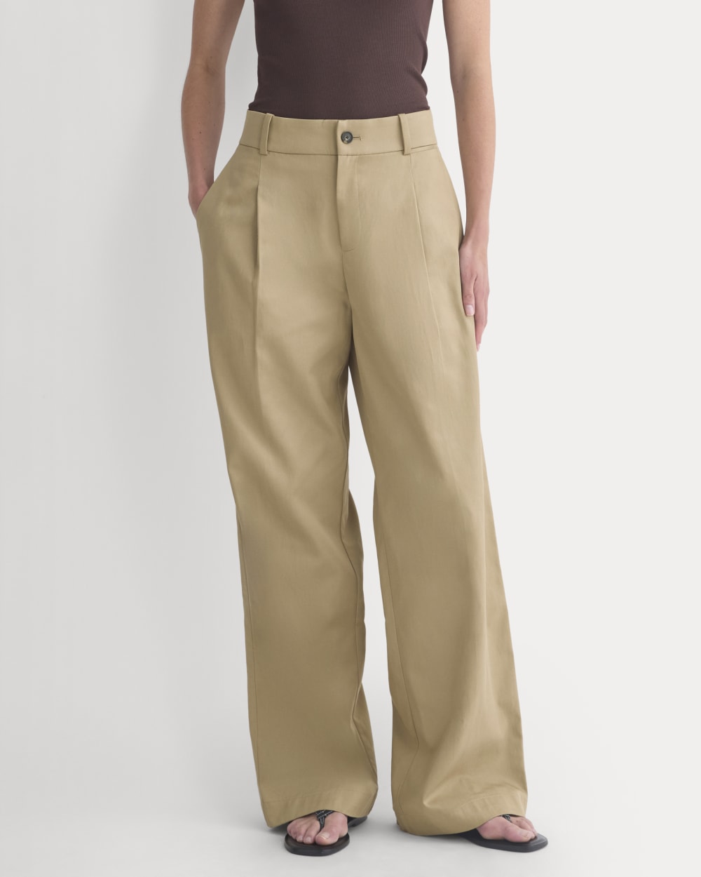 Wide-Leg Trouser in Buttersmooth | Ash Brown | 32 Inseam - Image 3