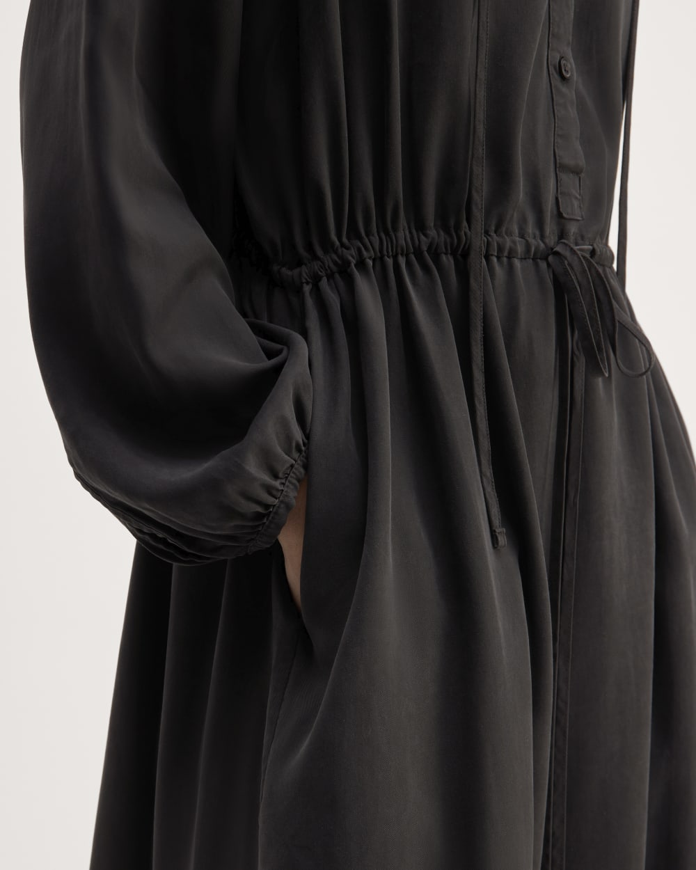 The TENCEL™ Gathered Maxi Dress | Black - Image 5