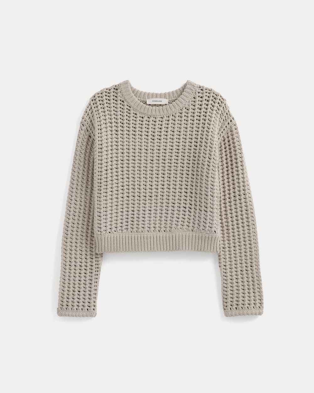 Open-Knit Crew in Elevated Cotton | Peyote - Image 2