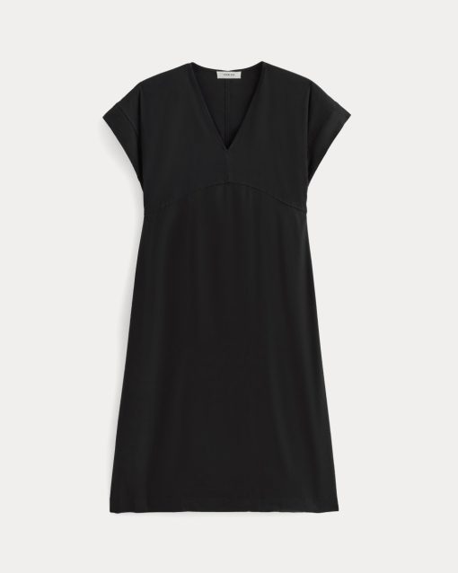 Alternative view of The Tie-Back Dress in Stretch Linen | Black