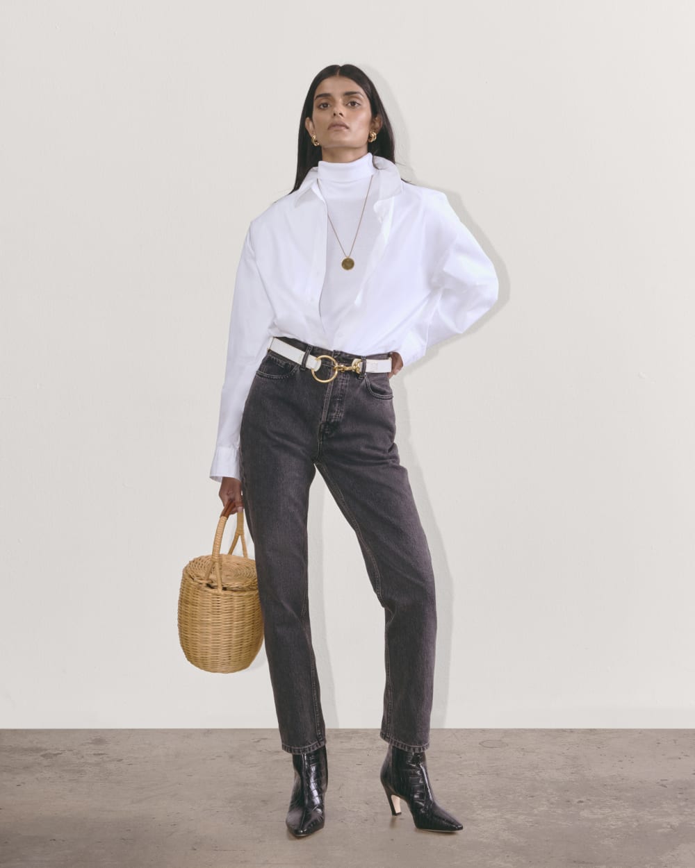 The Luxe Rib Turtleneck | White - Image 6