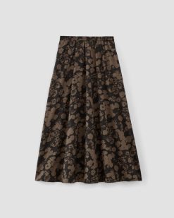 Alternative view of The Supima® Pull-On Maxi Skirt | Black / Cocoa Floral