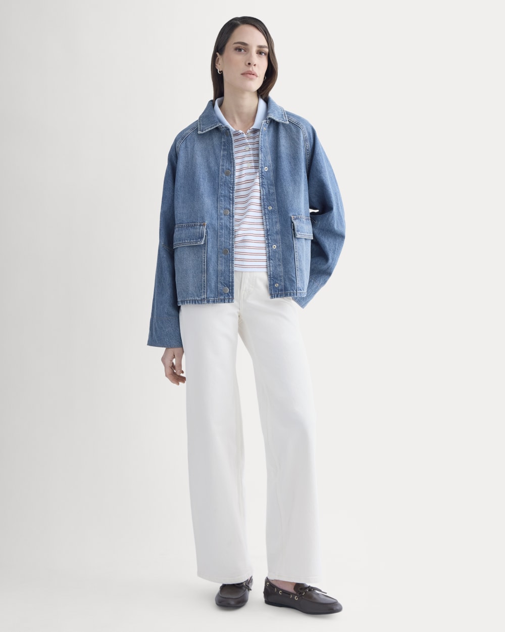 Cropped Denim Jacket | Medium Indigo