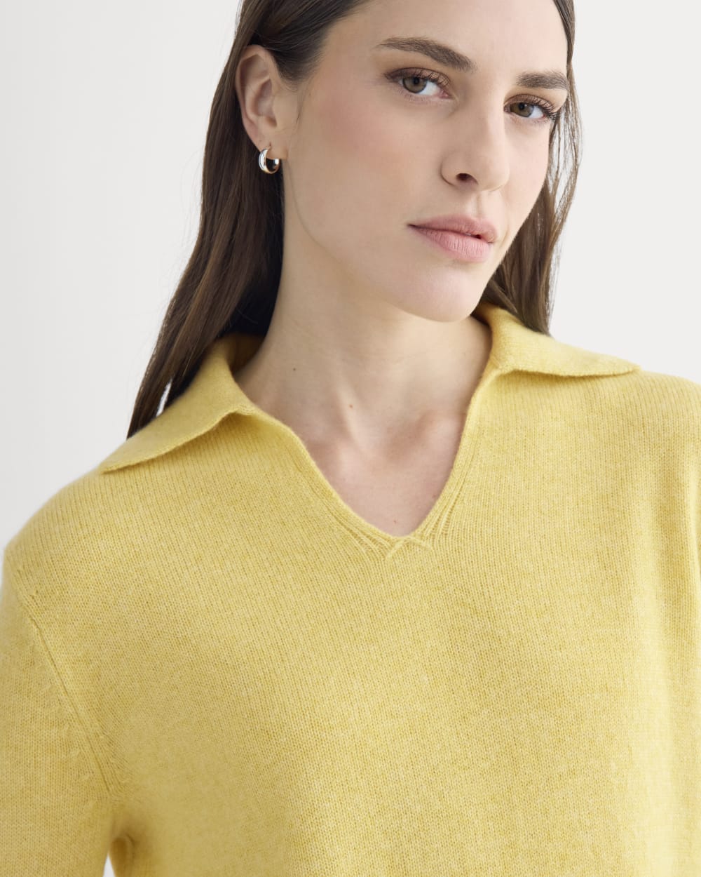 Cashmere Polo Sweater | Double Cream Heather - Image 4