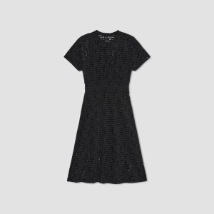 Alternative view of The Eyelet Waisted Dress | Black
