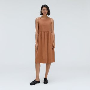 Alternative view of The Seersucker Midi Dress | Tawny Brown