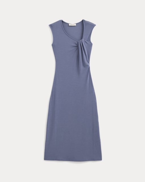 Alternative view of Knit Asymmetrical Midi Dress | Blue Dusk