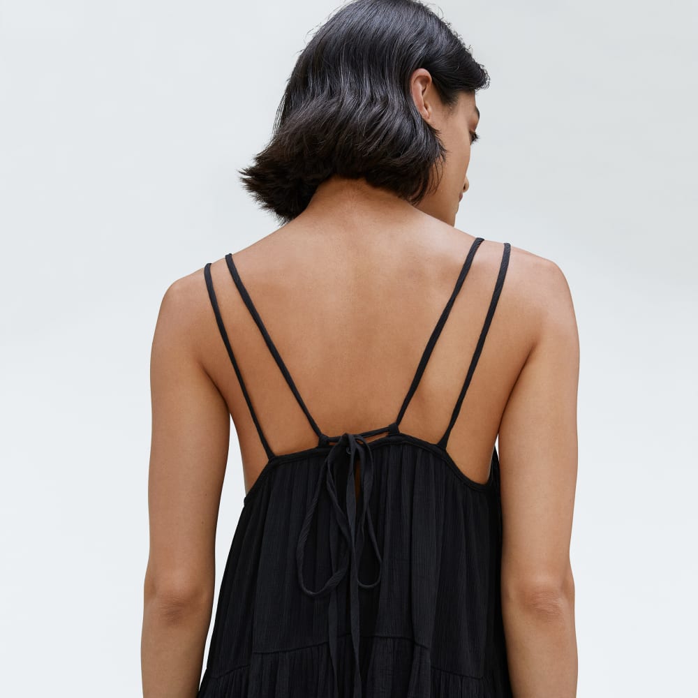 The Naia™ Ripple Tiered Maxi Dress | Black - Image 5