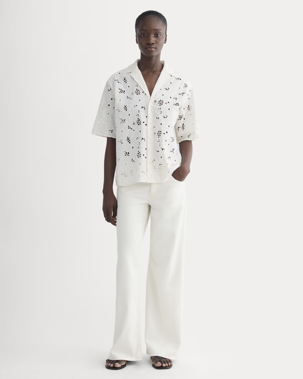 The Eyelet Camp Shirt | Bone - Image 3
