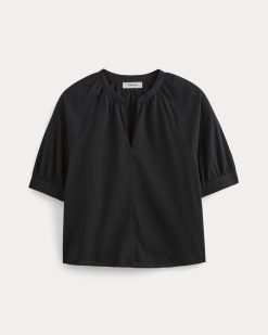 Alternative view of The Gauze Gathered Top | Black