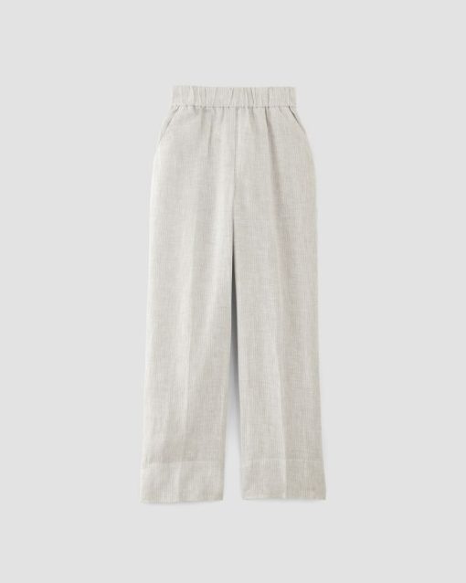 Alternative view of The Linen Easy Pant | Stone / White