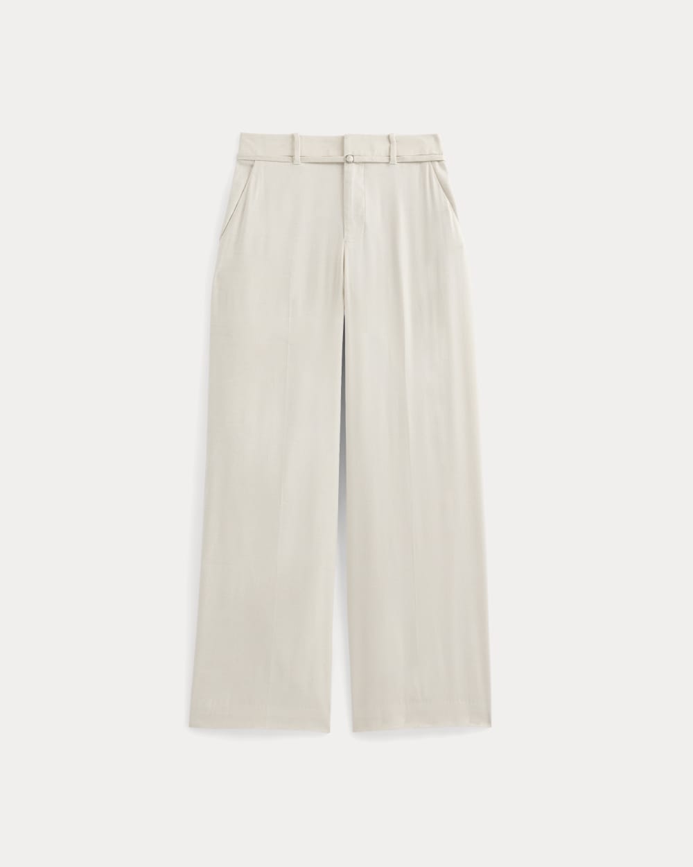 Wide-Leg Belted Pant in Stretch Linen | Birch | Regular - Image 2