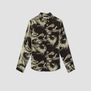 Alternative view of The Satin Relaxed Shirt | Pale Yellow / Black