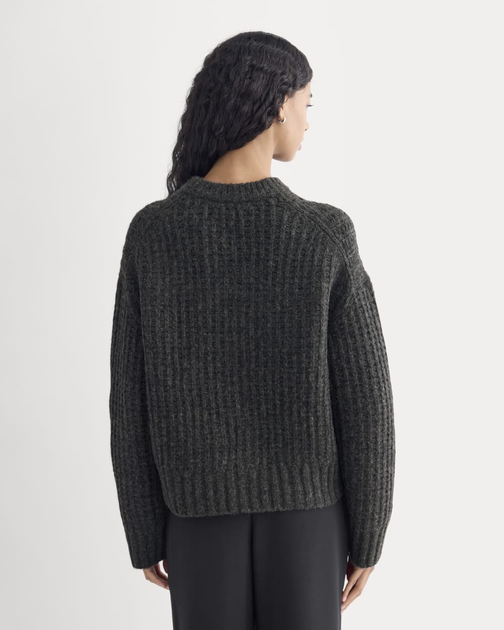 Waffle Sweater in Cloud | Heathered Soot - Image 7