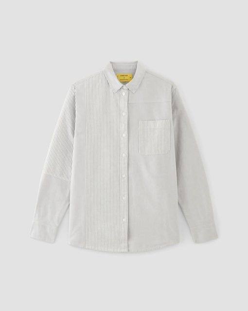 Alternative view of The Everlane x Marques' Almeida Patchwork Relaxed Shirt | Grey Stripe Patchwork