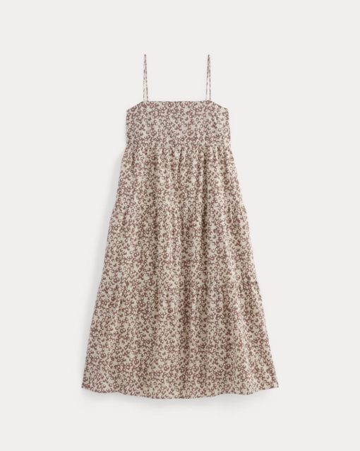 Alternative view of The Gauze Tiered Dress | Natural / Rose Dusk Floral