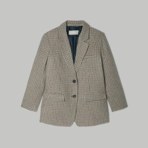 Alternative view of The Oversized Blazer in Wool | Pewter Houndstooth