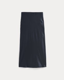 Alternative view of Slip Skirt in Silk Charmeuse | Navy
