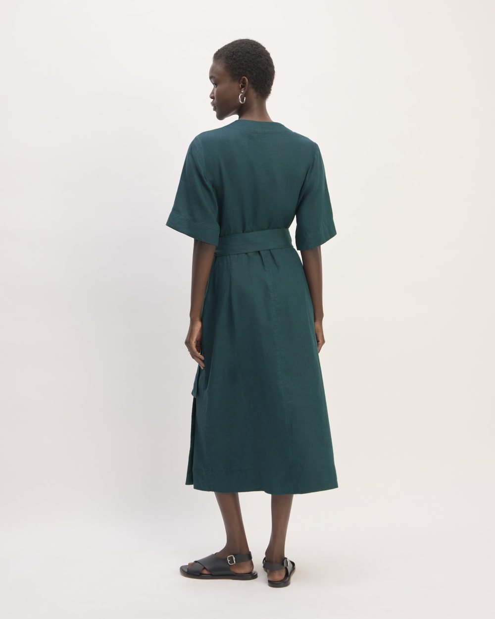The Wrap Dress in Linen | Dark Sea - Image 6