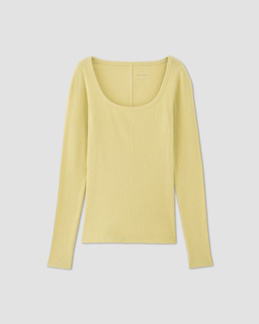 Alternative view of The Luxe Rib Long-Sleeve Scoop-Neck Tee | Raffia