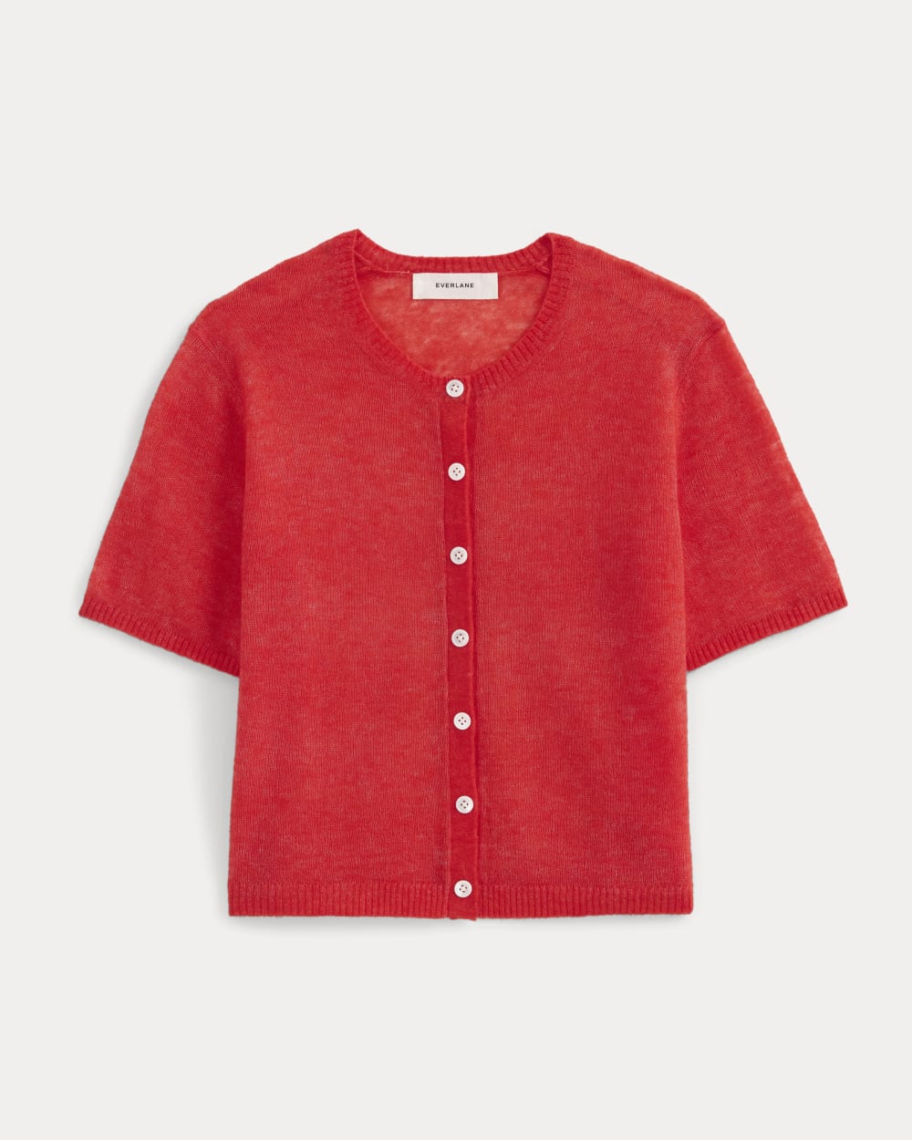 The Air Alpaca™ Short-Sleeve Cardigan | Fiery Red - Image 2