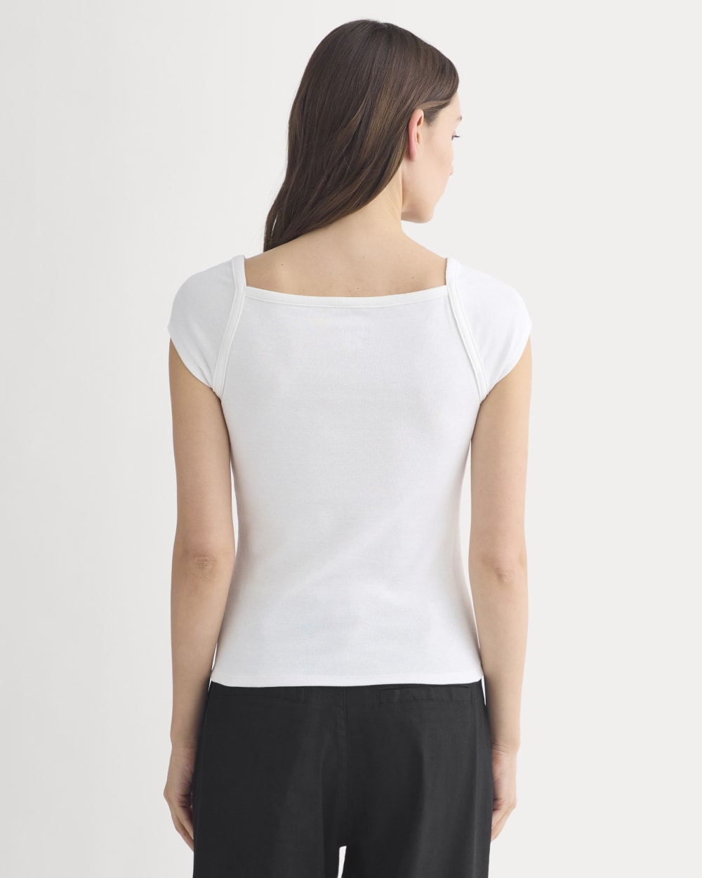 RetroSoft Cotton Square-Neck Tee | Bone - Image 4
