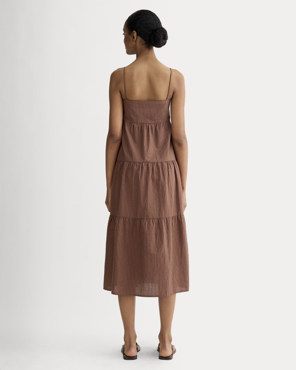 The Gauze Tiered Dress | Carob Brown / Black - Image 3