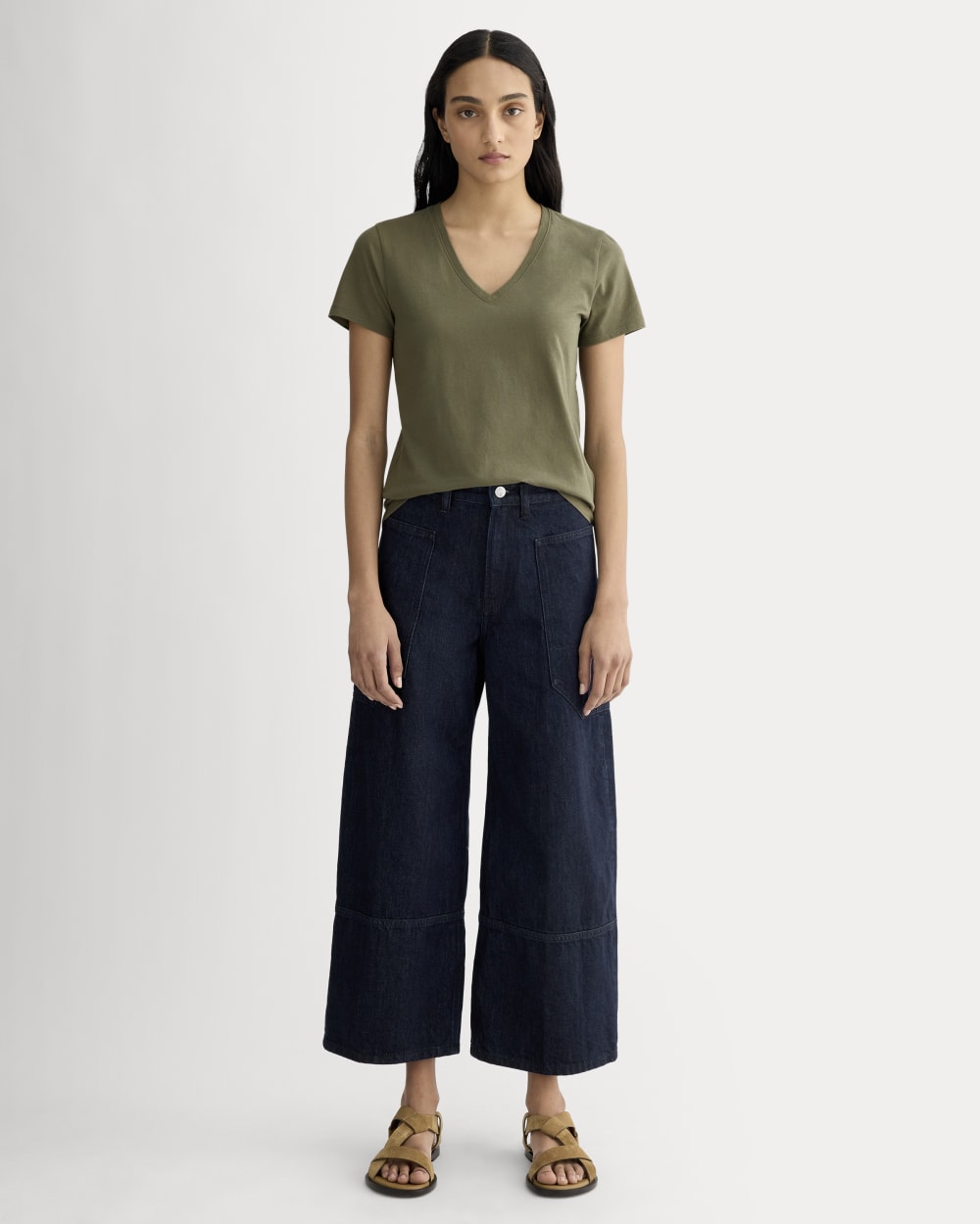 The Slim V-Neck Tee in Essential Cotton | Kalamata - Image 3