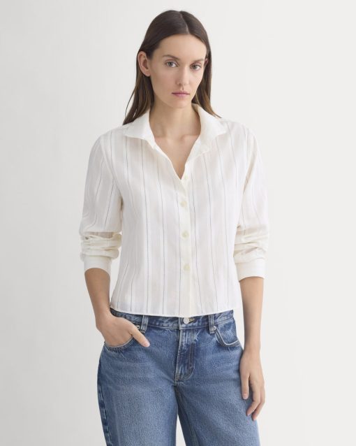 Textured Mini Collar Shirt | Bone