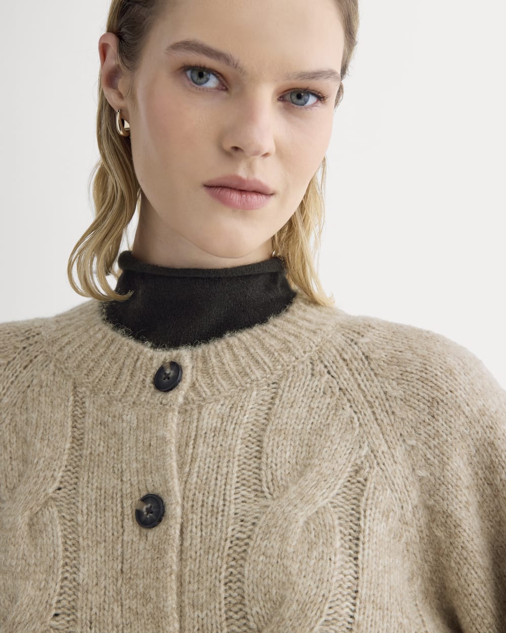 Cloud Cable Cardigan | Heathered Oatmeal - Image 4