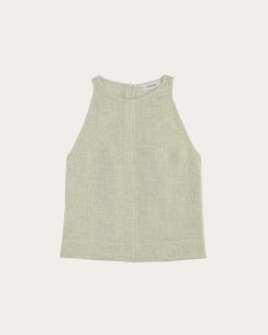 Alternative view of The Linen High-Neck Tank | Elm Gingham