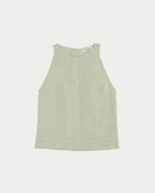 Alternative view of The Linen High-Neck Tank | Elm Gingham