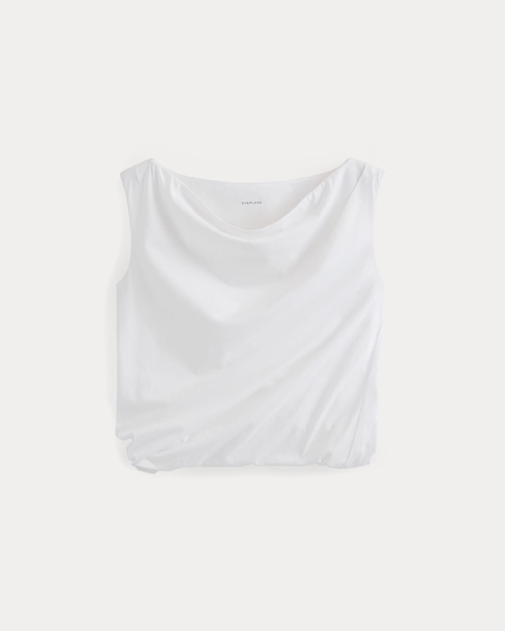 Boatneck Twisted Top in Essential Cotton | White - Image 2
