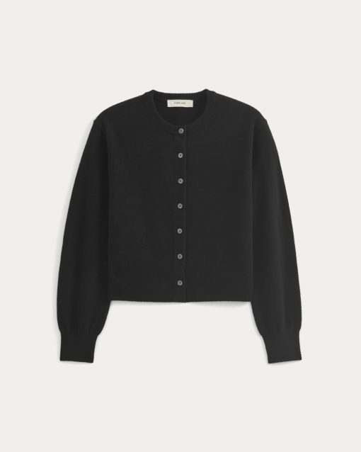 Alternative view of Cashmere Cropped Cardigan | Black