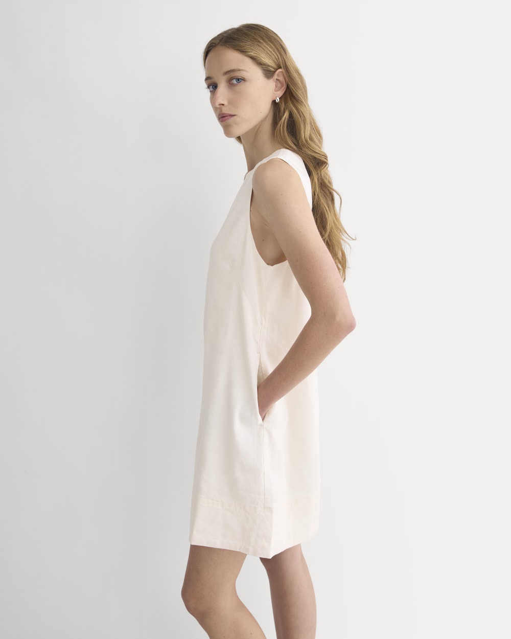 The Shift Dress in Stretch Linen | Bone